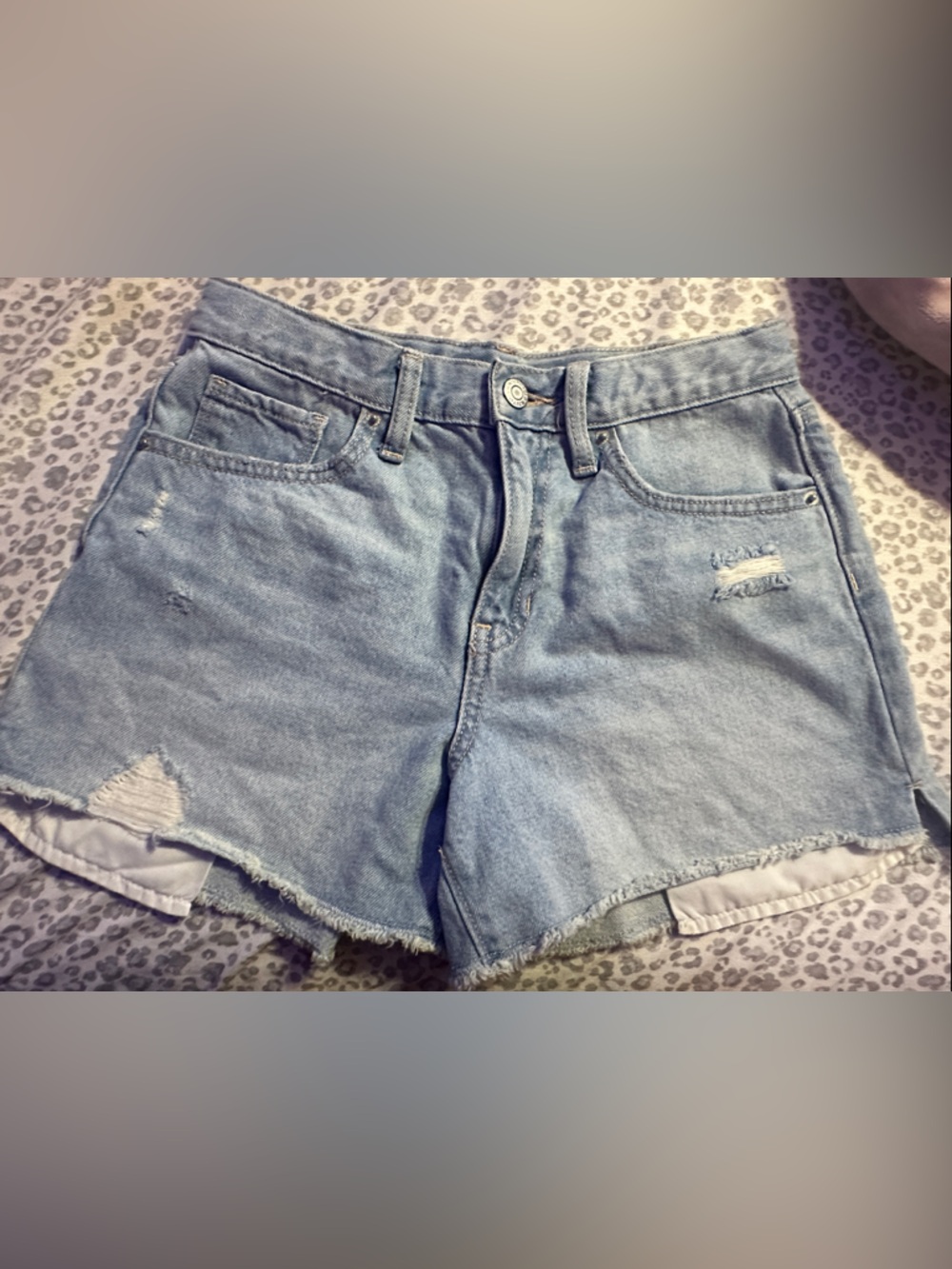 Old Navy Light Blue Distressed Denim Shorts
